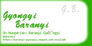 gyongyi baranyi business card